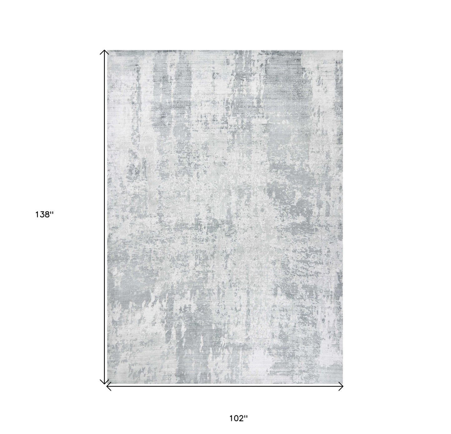 8' X 10' Dark Gray And Light Gray Abstract Hand Loomed Area Rug