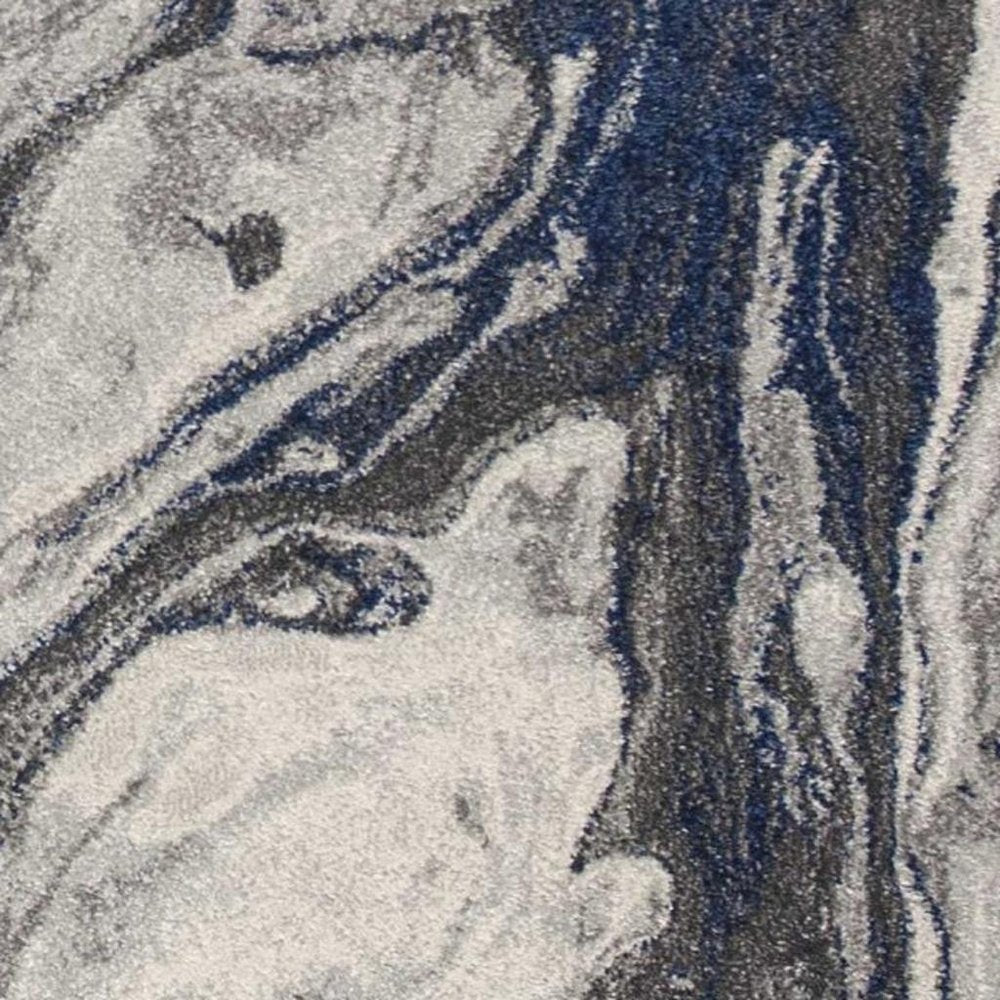 8' X 11' Blue And Gray Abstract Area Rug