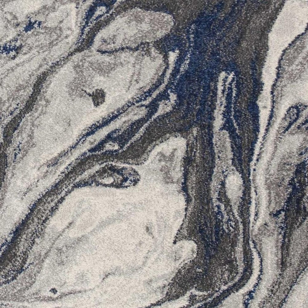 8' X 11' Blue And Gray Abstract Area Rug