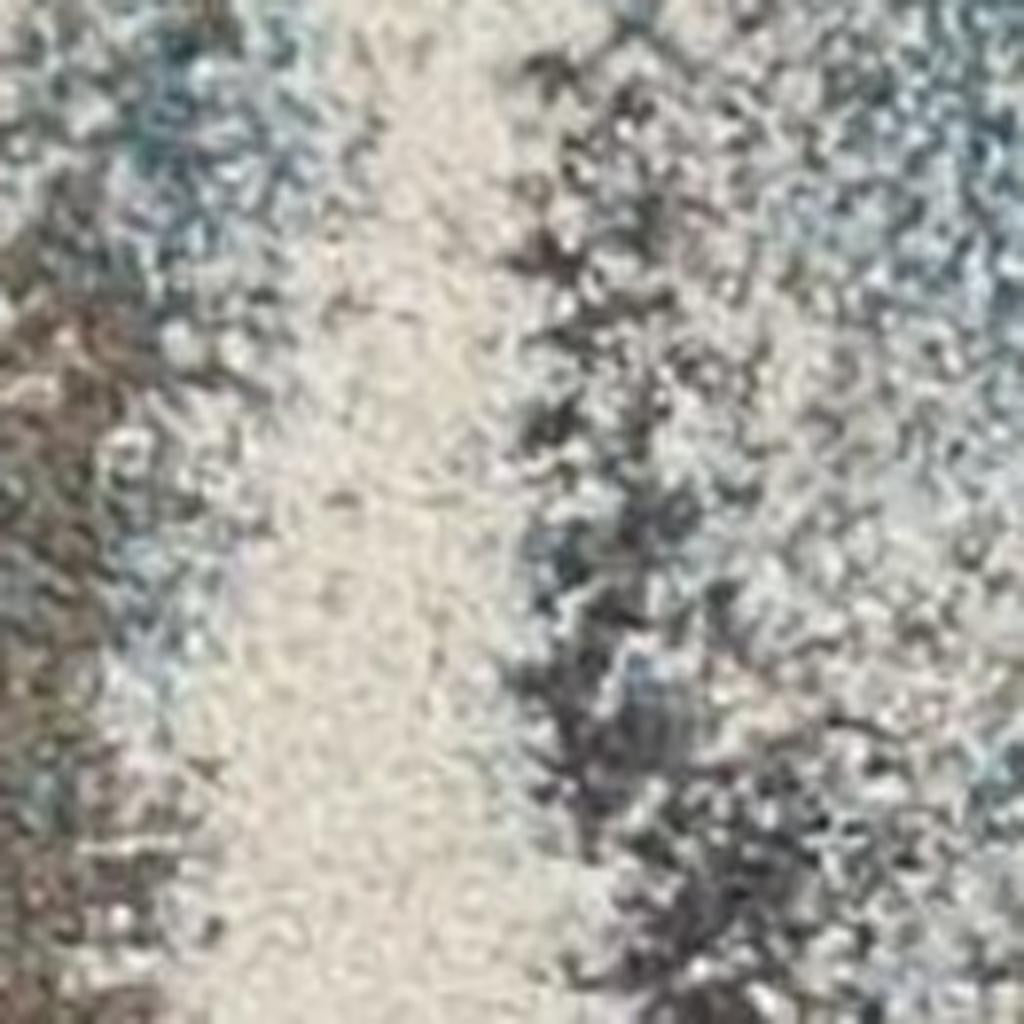 7' X 10' Teal Blue And White Abstract Distressed Area Rug