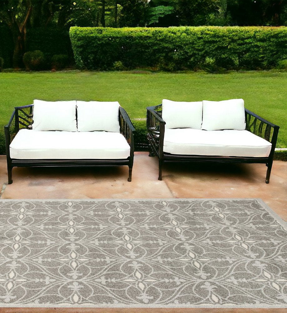 2' X 4' Gray Moroccan Indoor Outdoor Area Rug