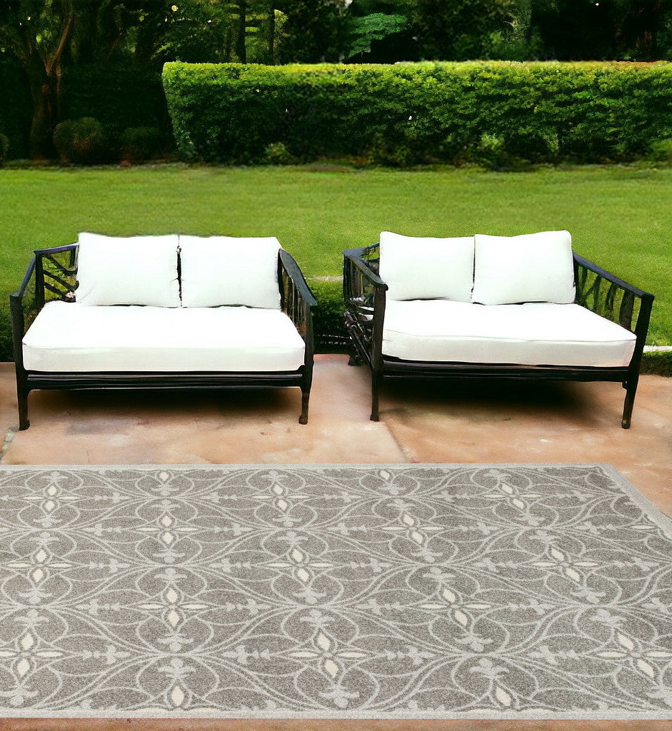 2' X 4' Gray Moroccan Indoor Outdoor Area Rug