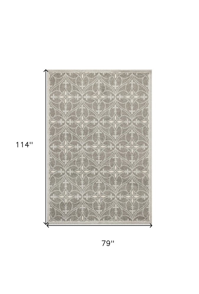 2' X 4' Gray Moroccan Indoor Outdoor Area Rug