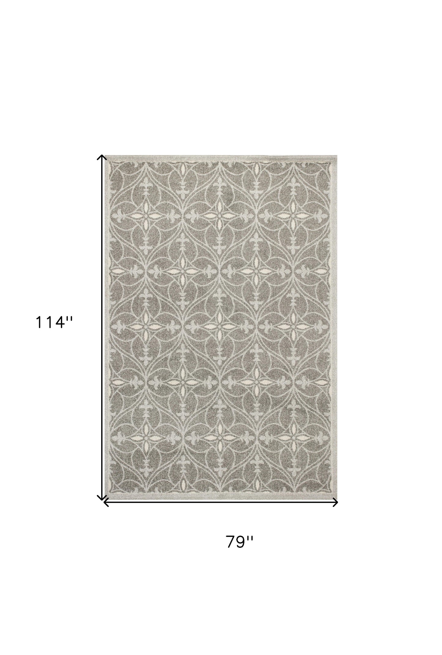2' X 4' Gray Moroccan Indoor Outdoor Area Rug