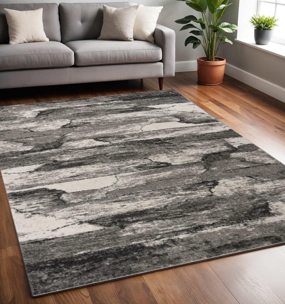 8' X 11' Gray Abstract Area Rug