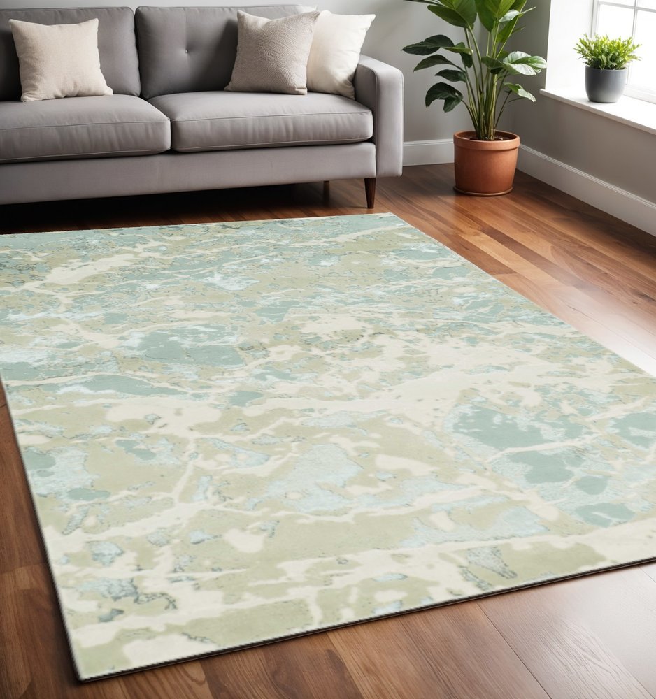 8' X 11' Sand Abstract Area Rug