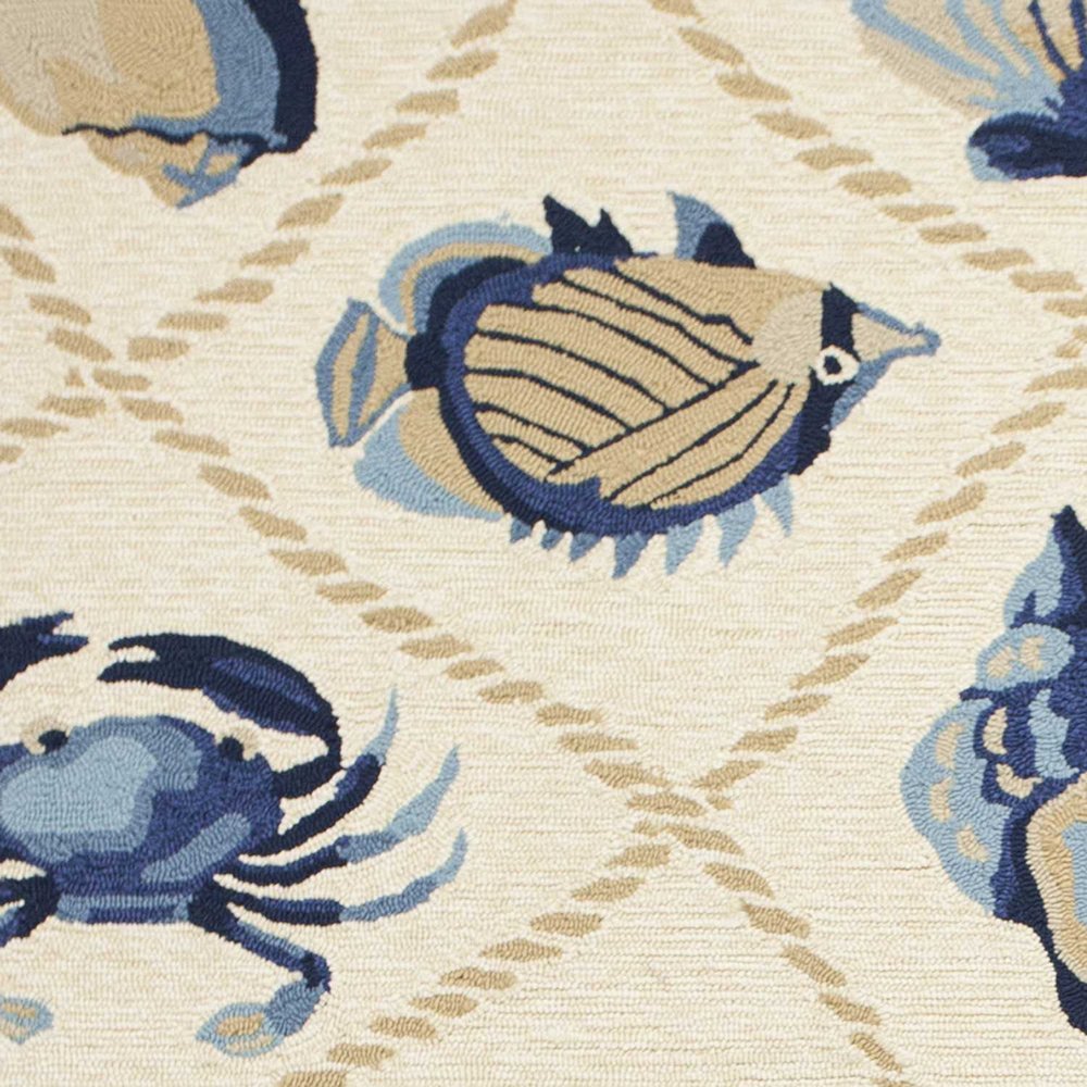 5' X 8' Sand Abstract Indoor Outdoor Area Rug