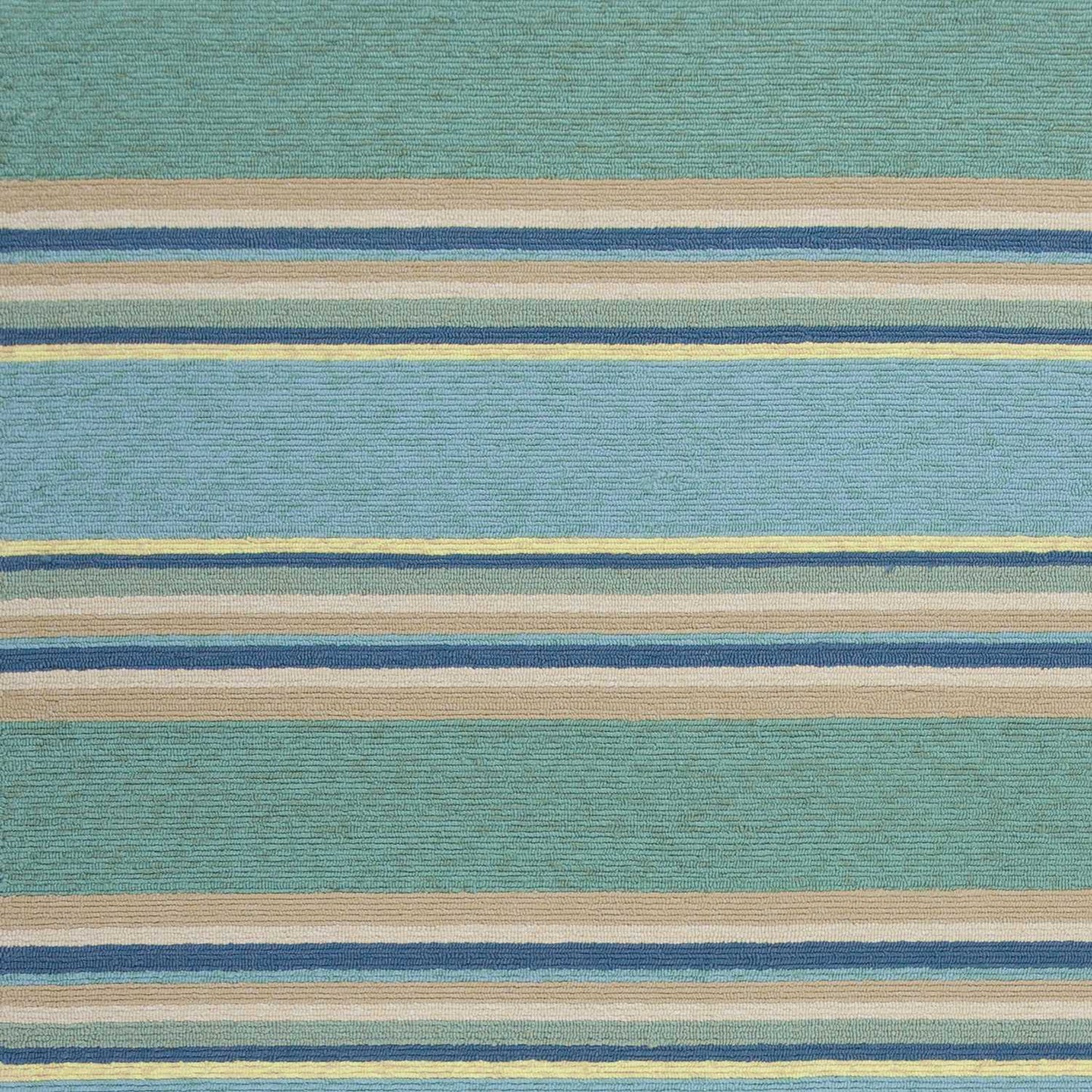 3' X 5' Blue Striped Handmade Indoor Outdoor Area Rug