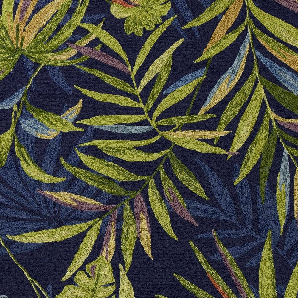 8' X 10' Blue Floral Indoor Outdoor Area Rug
