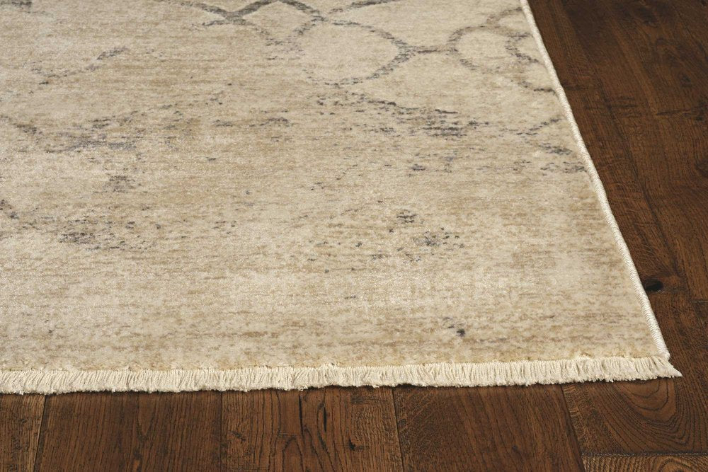 8' X 8' Sand Blue And Red Floral Hand Hooked Round Rug