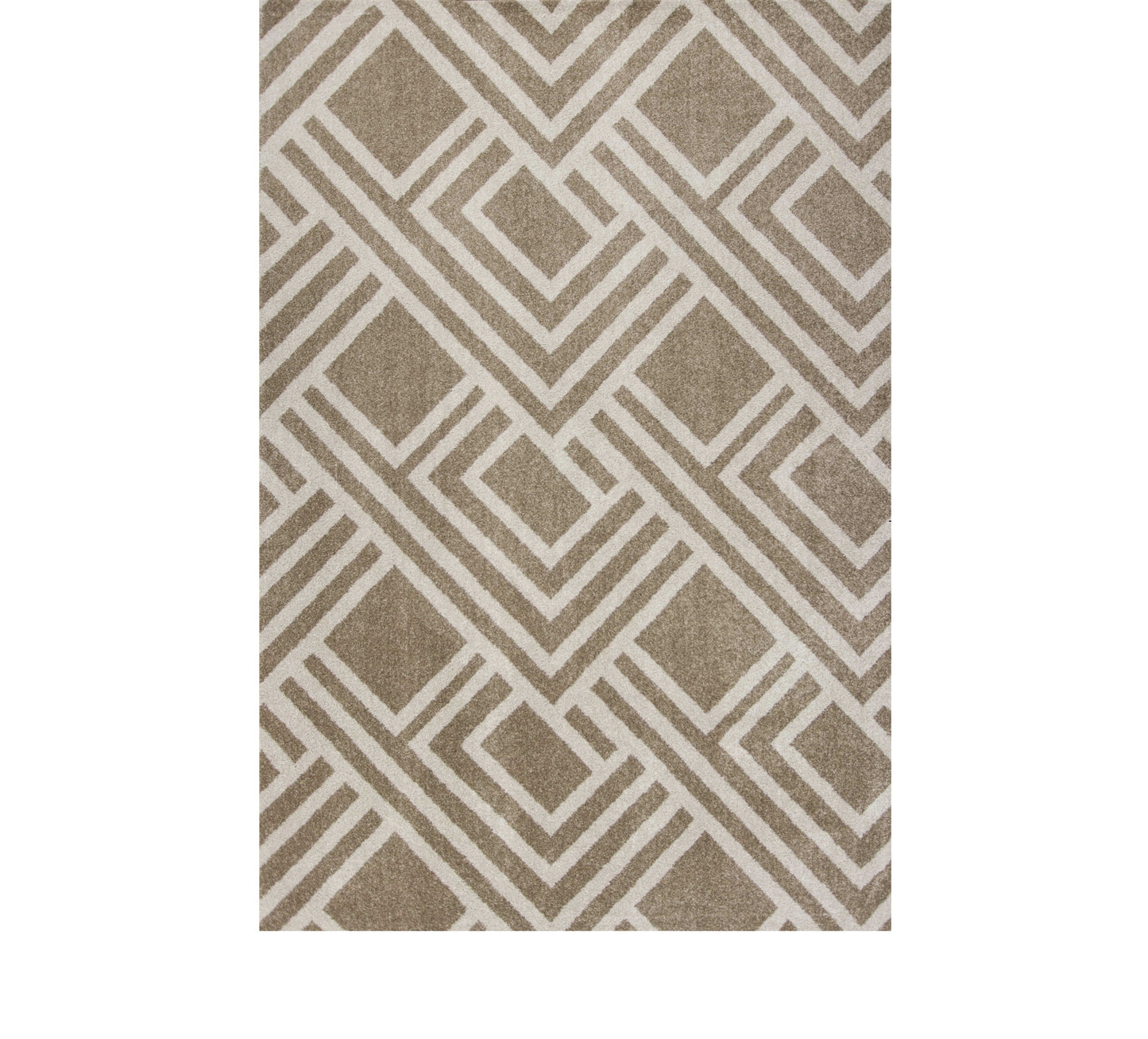 3' X 5' Beige Geometric Indoor Outdoor Area Rug