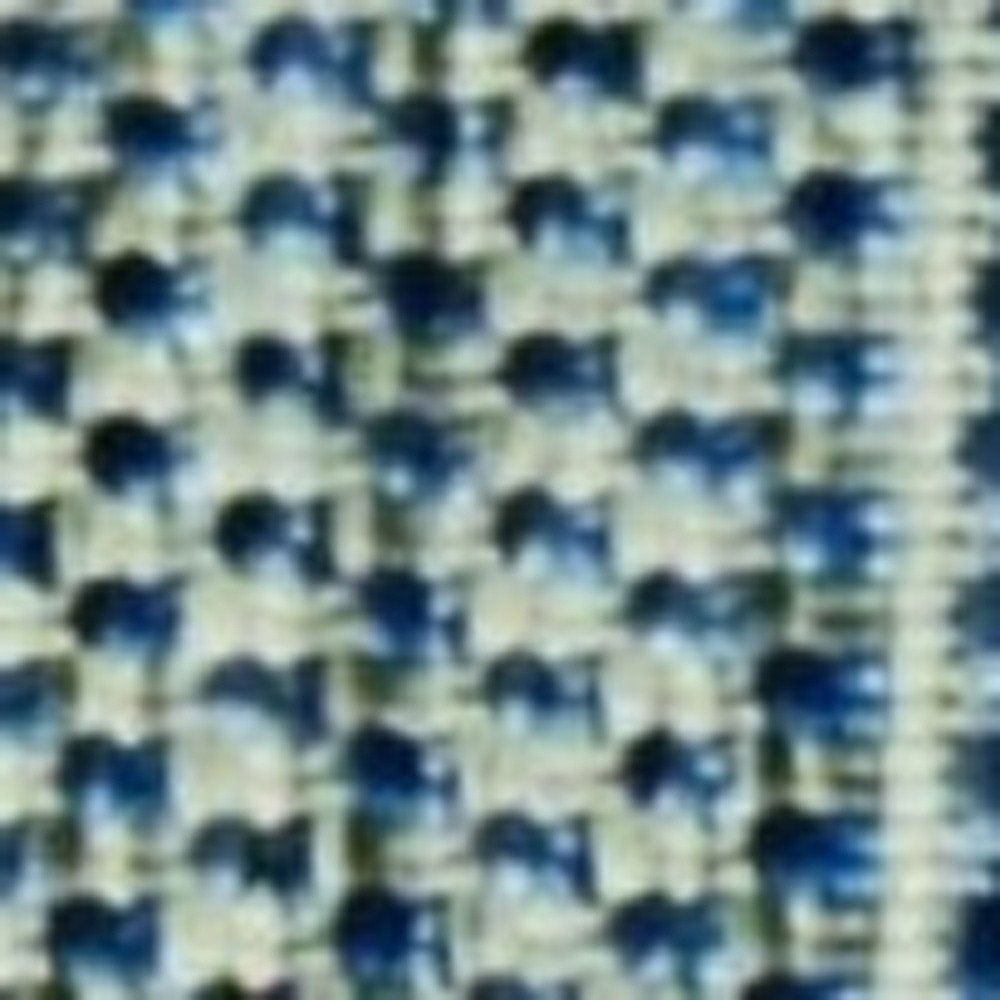 8' Blue And Gray Round Striped Indoor Outdoor Area Rug