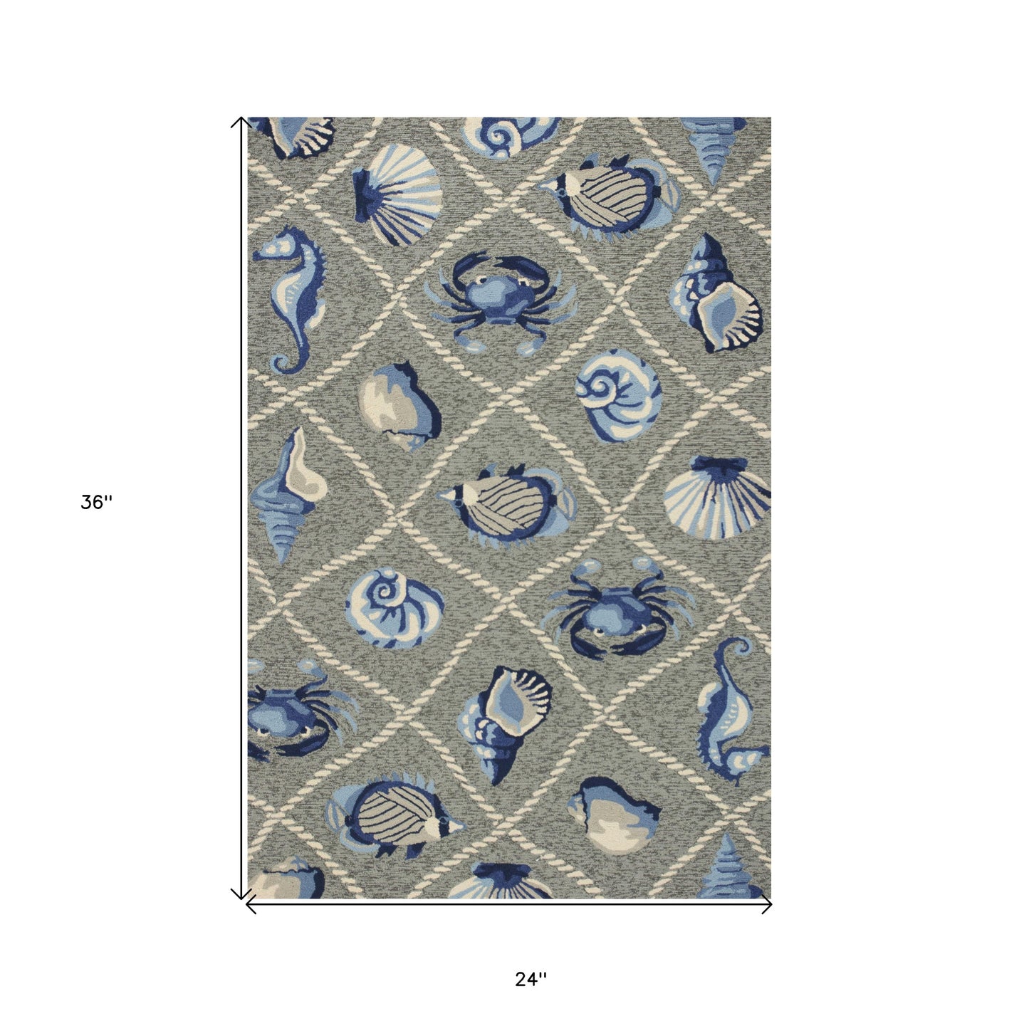 5' X 8' Gray Abstract Handmade Indoor Outdoor Area Rug