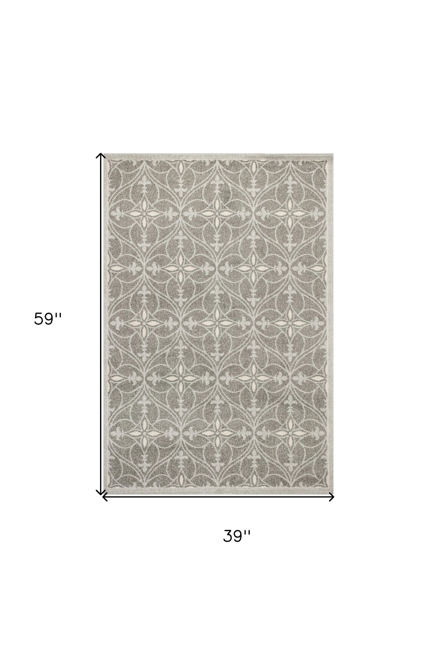 2' X 4' Gray Moroccan Indoor Outdoor Area Rug