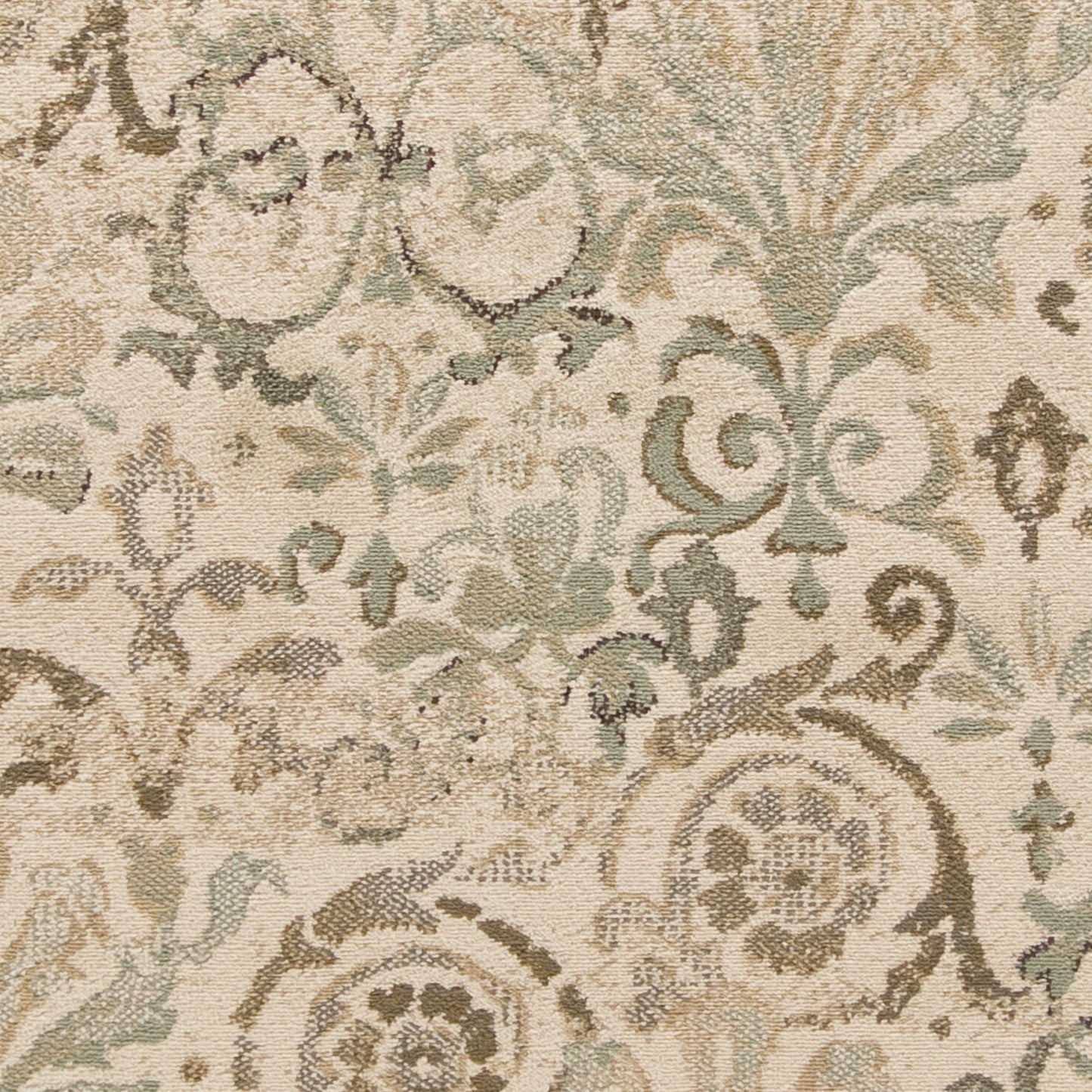 7' Ivory Floral Runner Rug