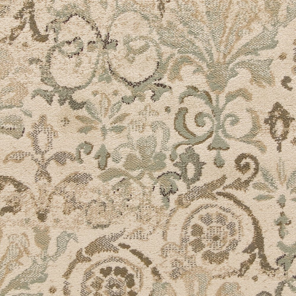 3' X 5' Ivory And Brown Floral Medallion Area Rug
