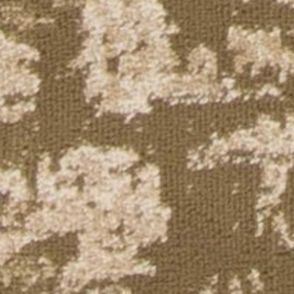 8' Beige Floral Runner Rug