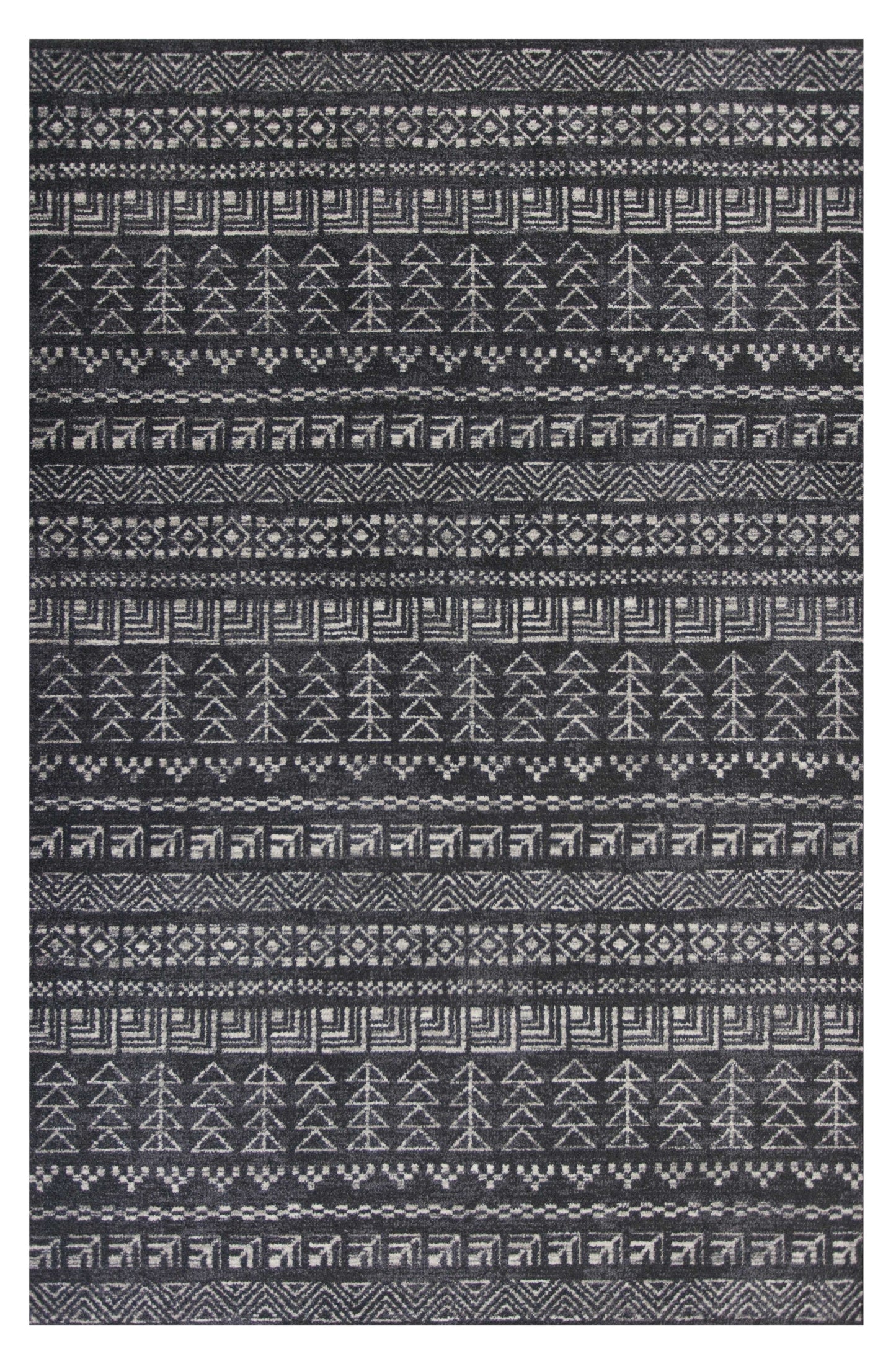 3' X 5' Gray Tribal Area Rug
