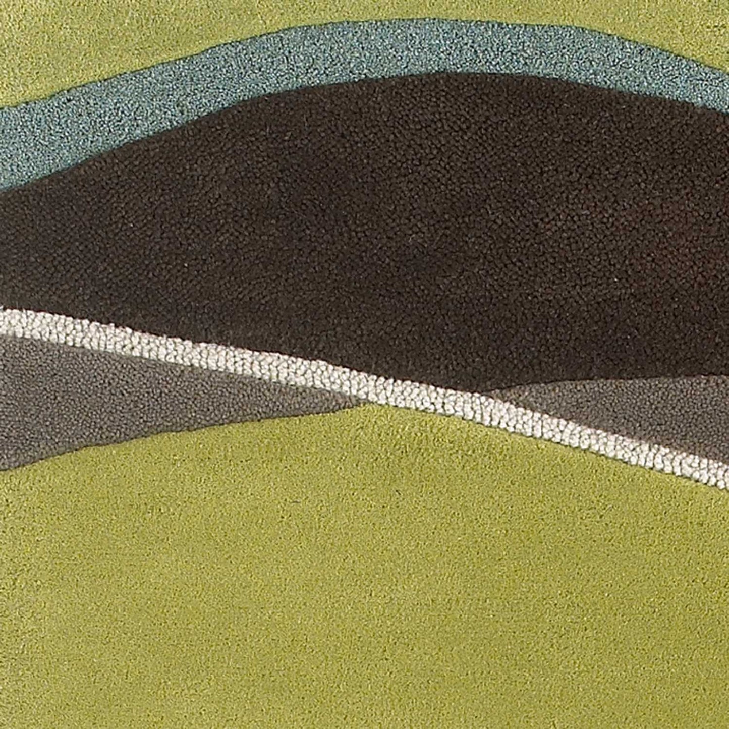 2' X 4' Lime Green And Brown Wool Abstract Hand Tufted Area Rug