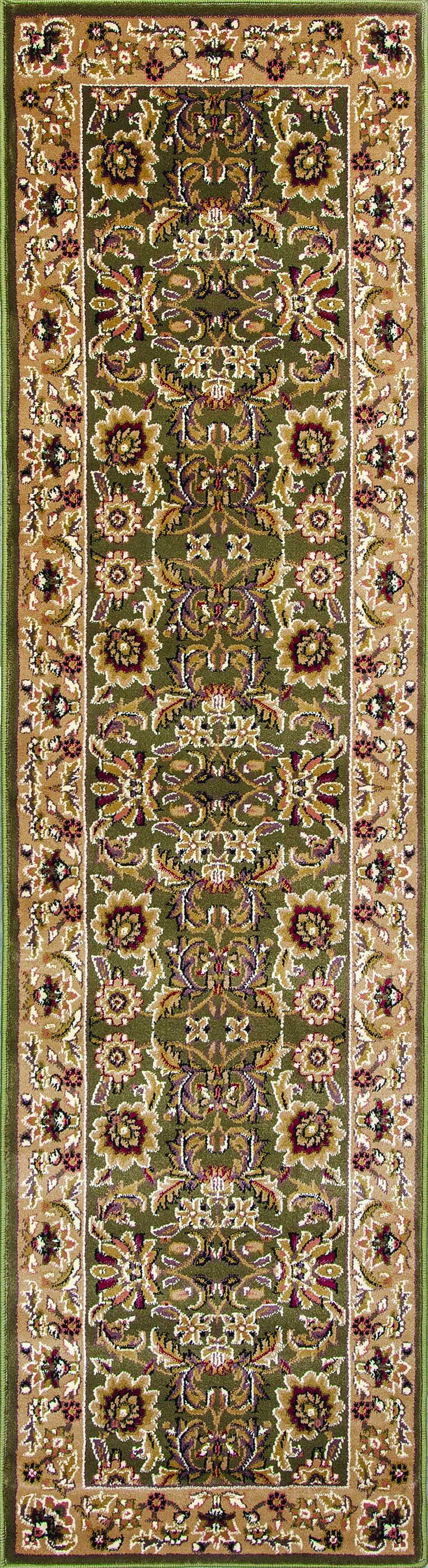 3' X 5' Green And Taupe Floral Area Rug