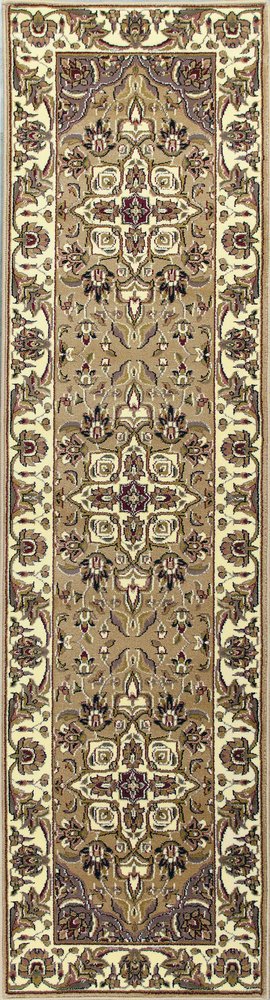 8' Beige And Ivory Floral Runner Rug