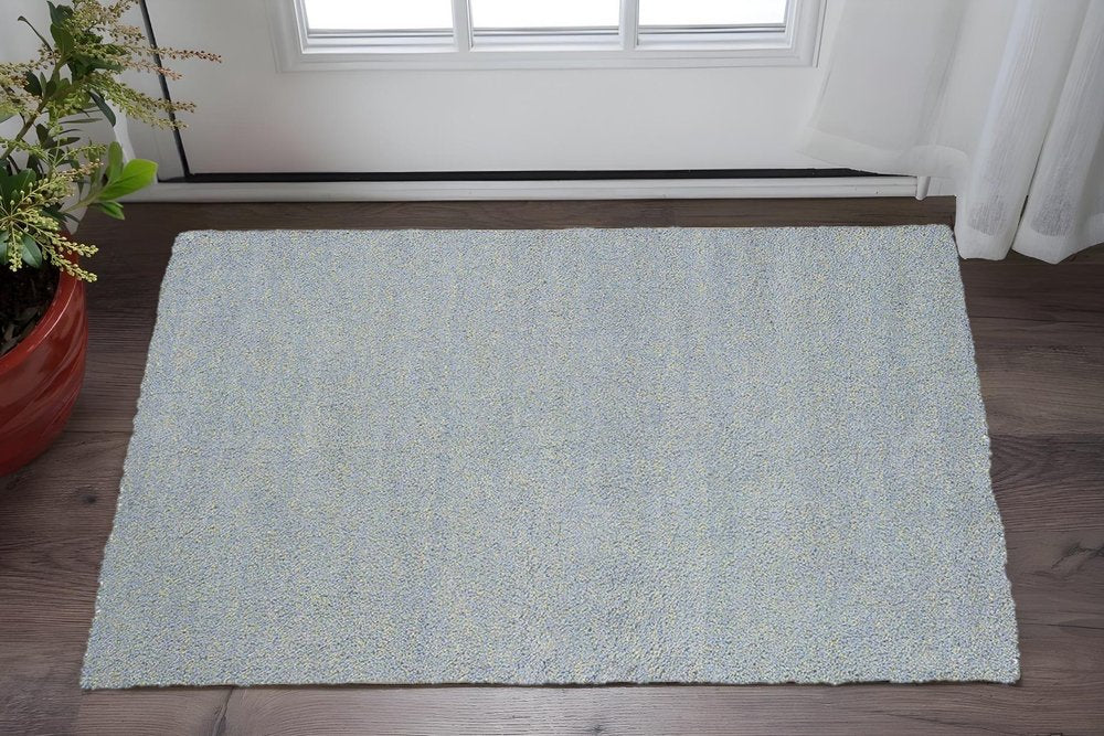 3' X 5' Blue Shag Hand Woven Area Rug