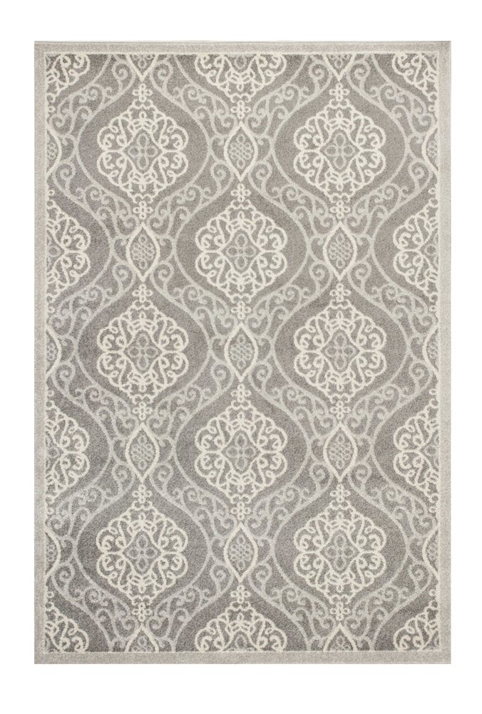 7' X 10' Silver Moroccan Indoor Outdoor Area Rug