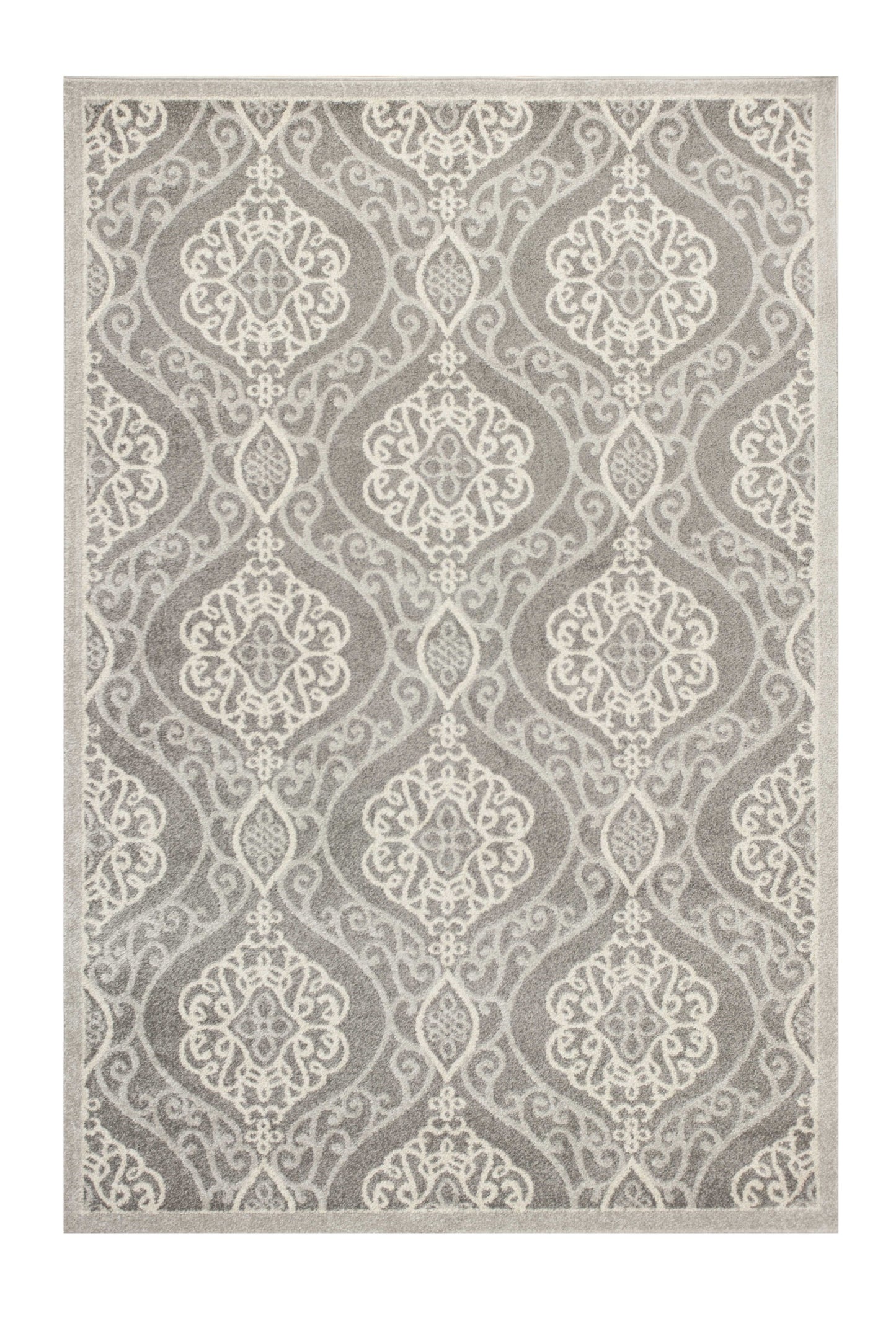 7' X 10' Silver Moroccan Indoor Outdoor Area Rug