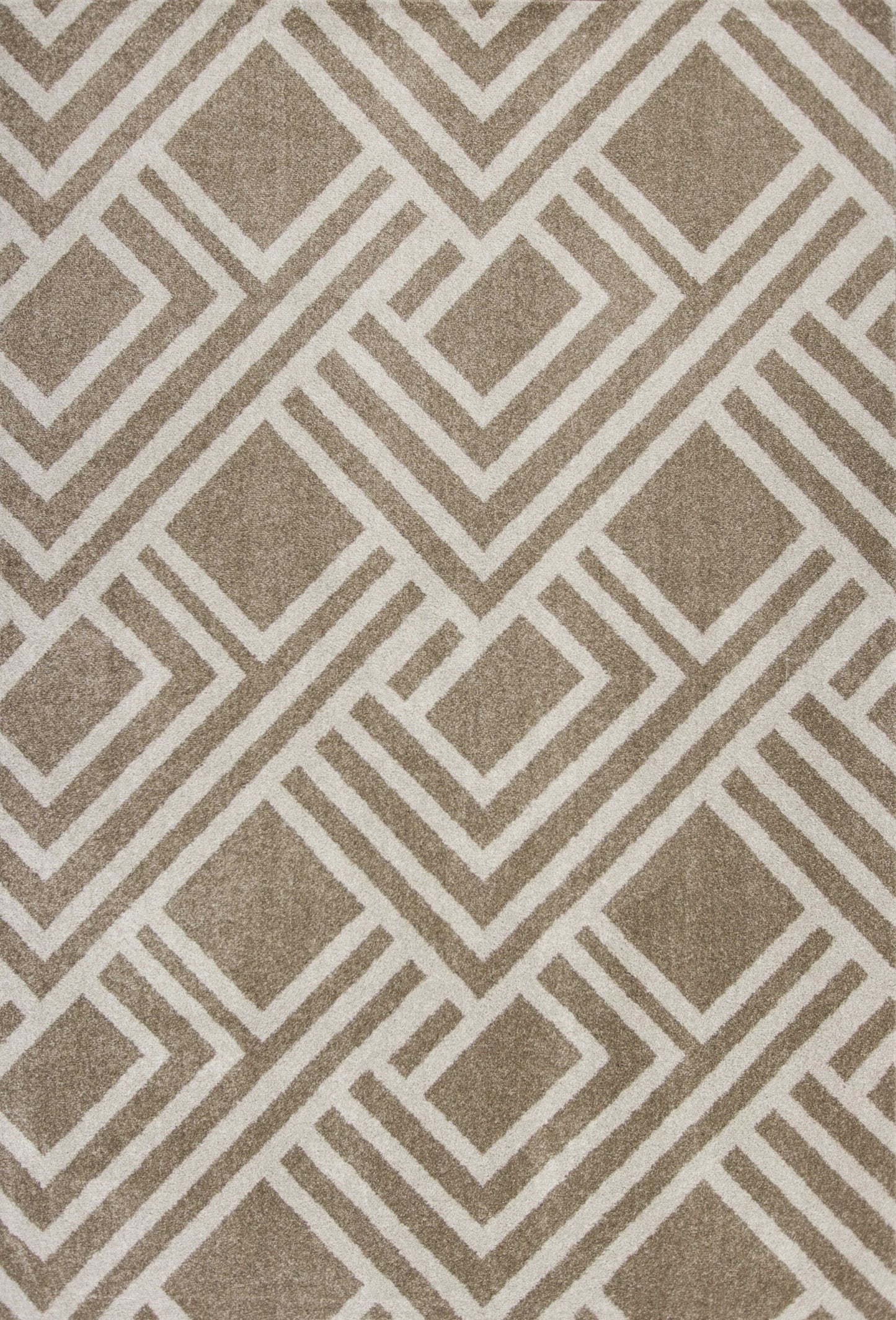 3' X 5' Beige Geometric Indoor Outdoor Area Rug
