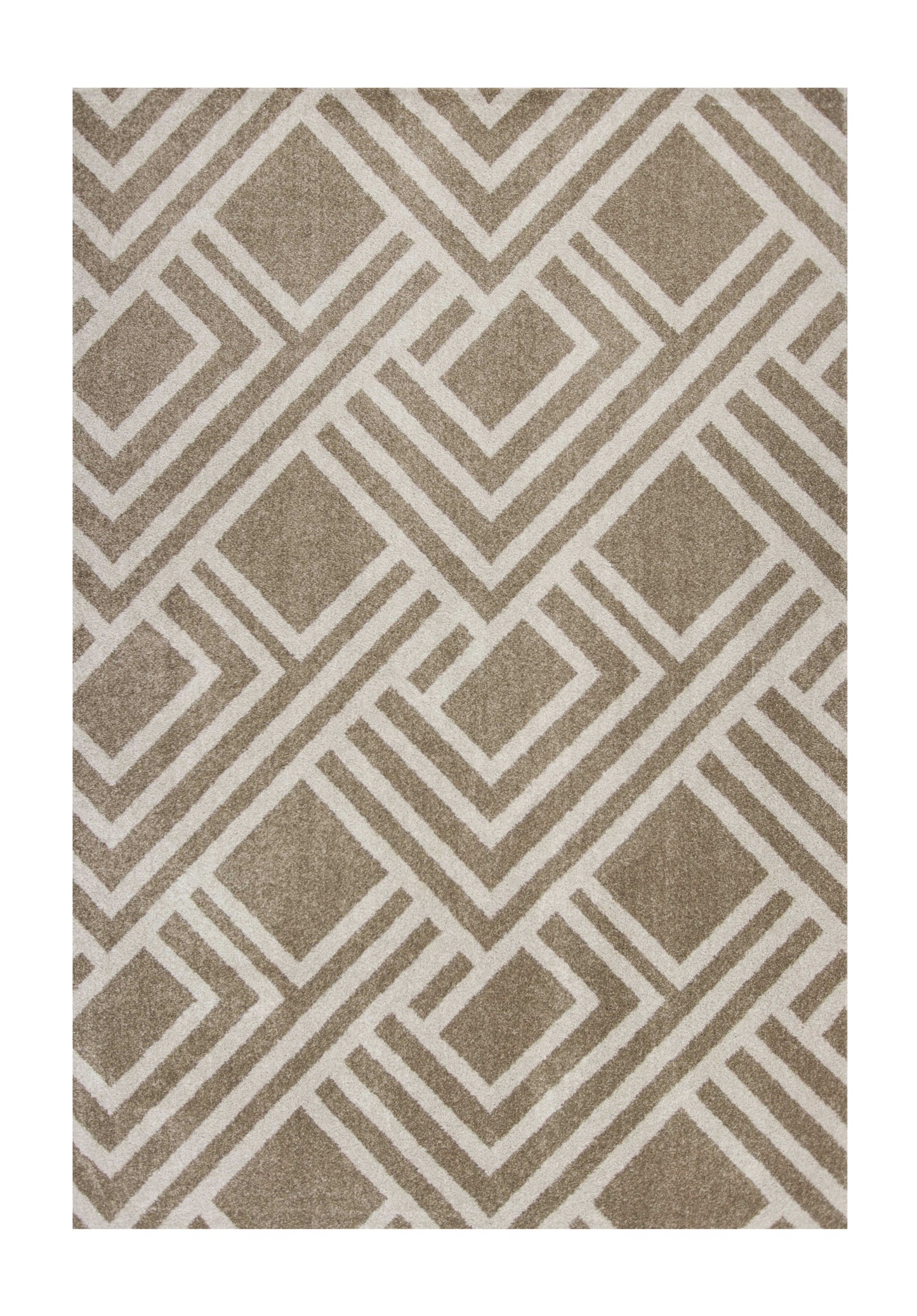 3' X 5' Beige Geometric Indoor Outdoor Area Rug