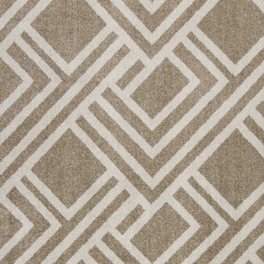 3' X 5' Beige Geometric Indoor Outdoor Area Rug