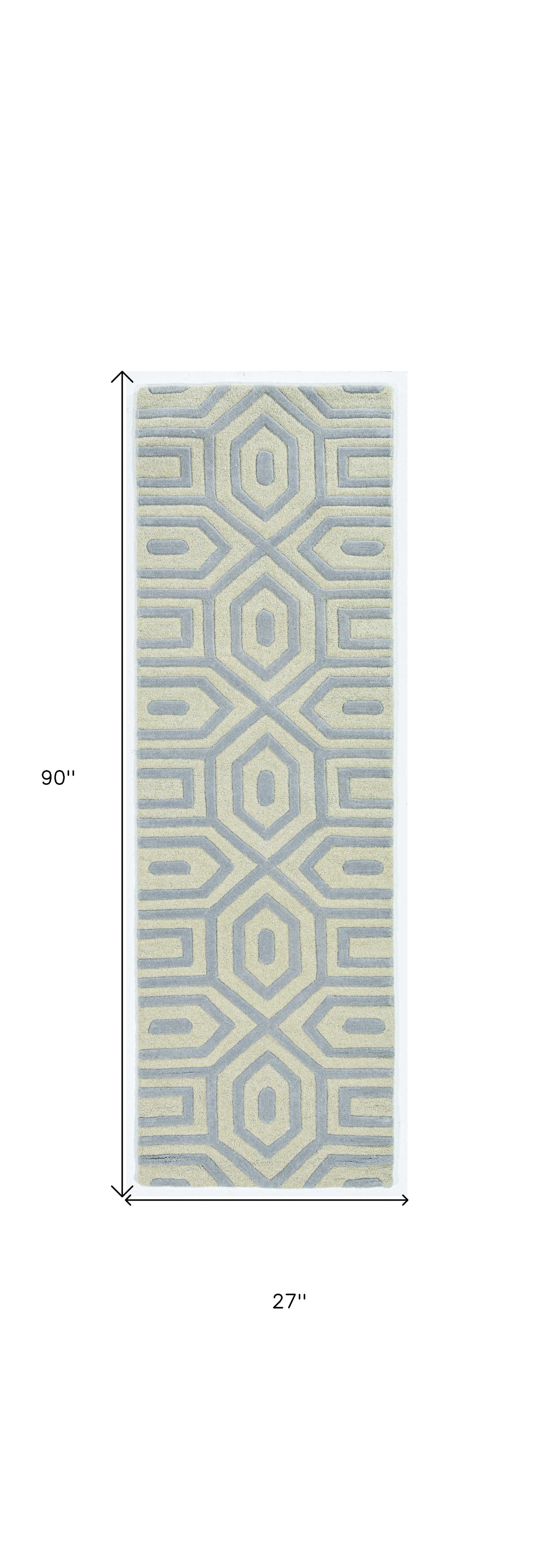 2' X 4' Gray Wool Hand Tufted Area Rug