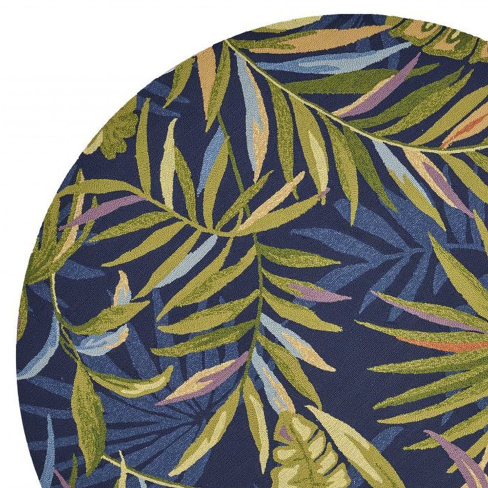 8' X 10' Blue Floral Indoor Outdoor Area Rug