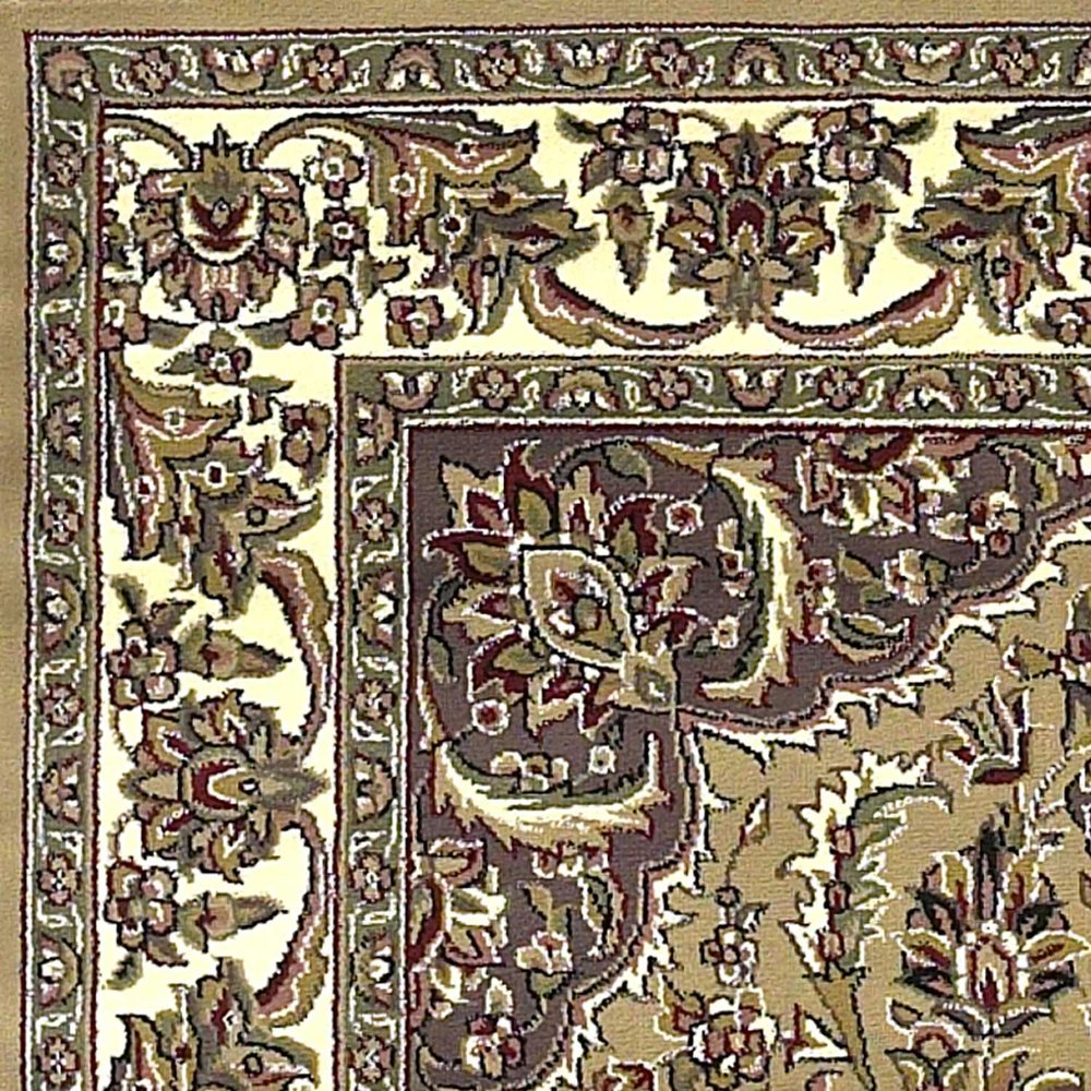 8' Beige And Ivory Floral Runner Rug