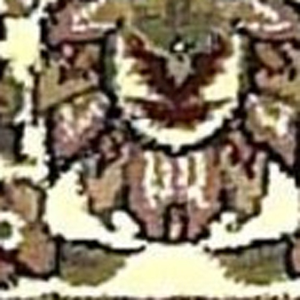 8' Beige And Ivory Floral Runner Rug