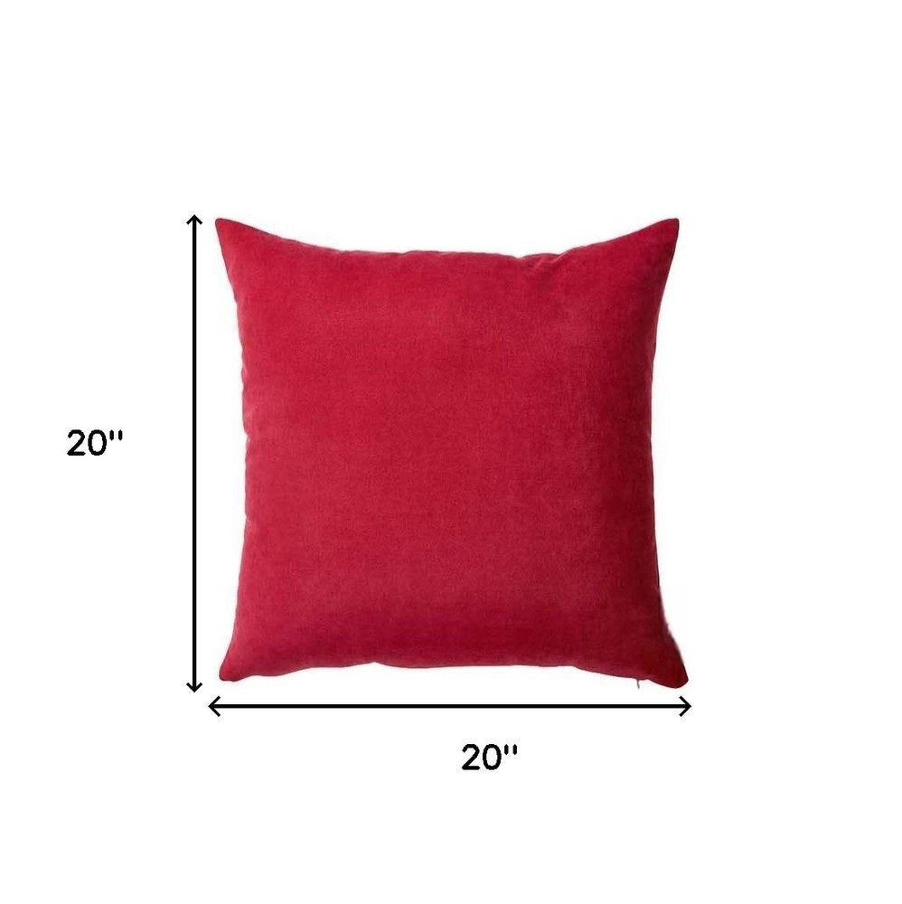 Set of Two 20" Red Fabric Throw Pillow Covers