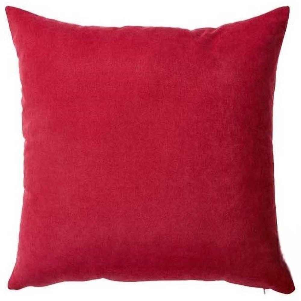 Set of Two 20" Red Fabric Throw Pillow Covers