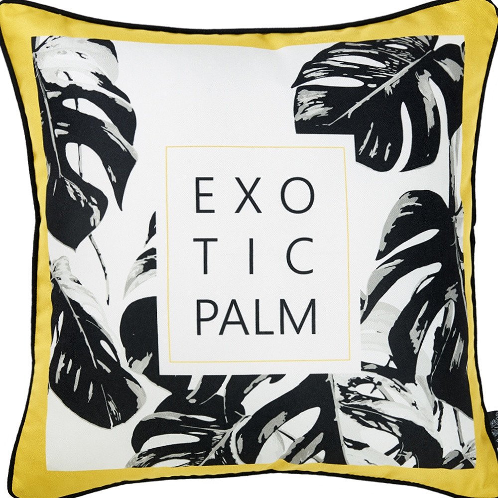 18" Black and White Fabrc Throw Pillow Cover