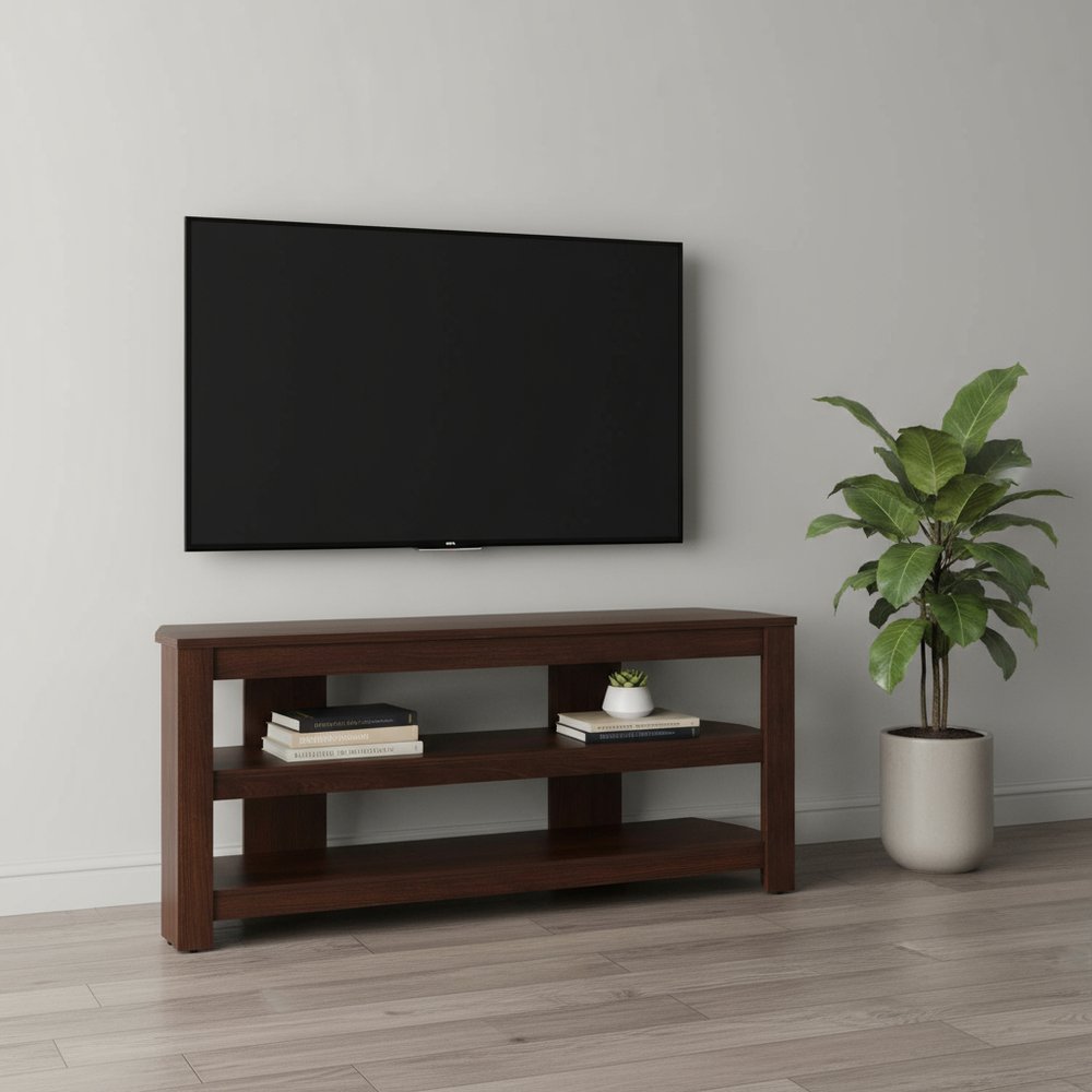 42" Dark Brown Open Shelving TV Stand