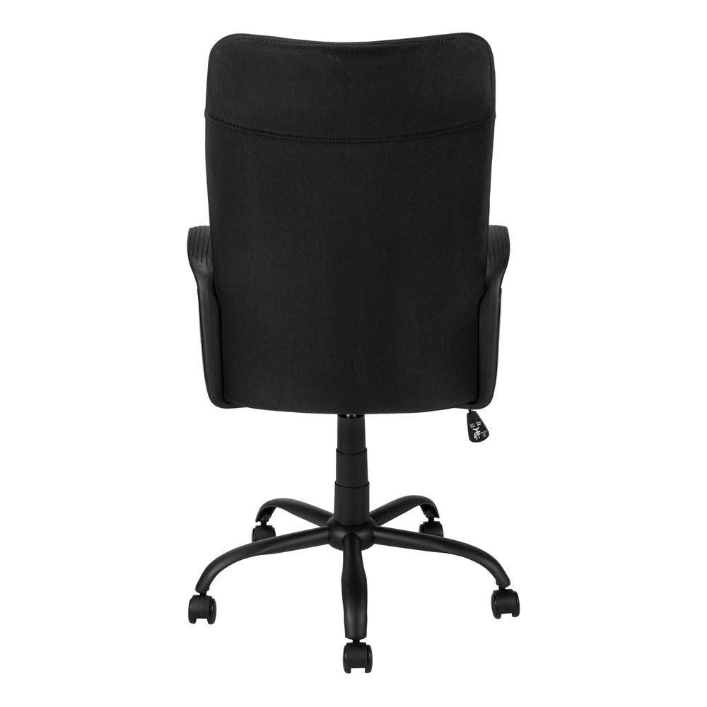 Black Fabric Seat Swivel Adjustable Task Chair Fabric Back Plastic Frame