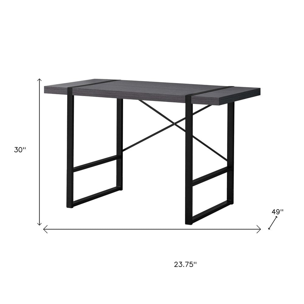 24" Gray and Black Computer Desk