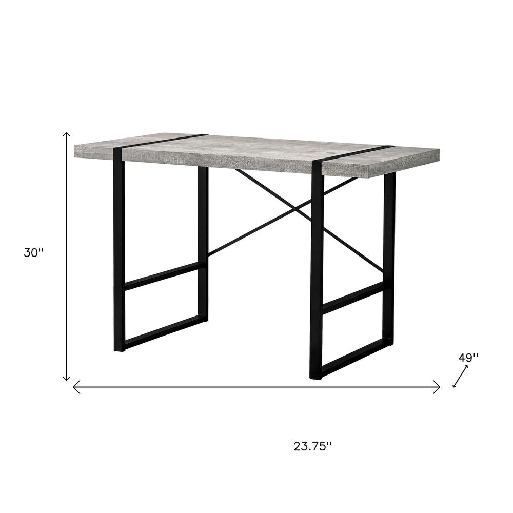 24" Gray and Black Computer Desk