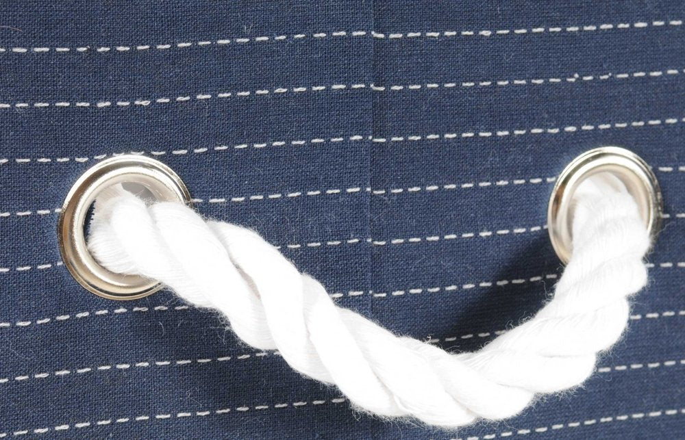 13.5" X 17" X 22.5" Blue Fabric Basket With Bow Decoration Set Of 5