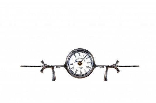 3" Novelty Nickel Metal And Glass Analog Wall Clock