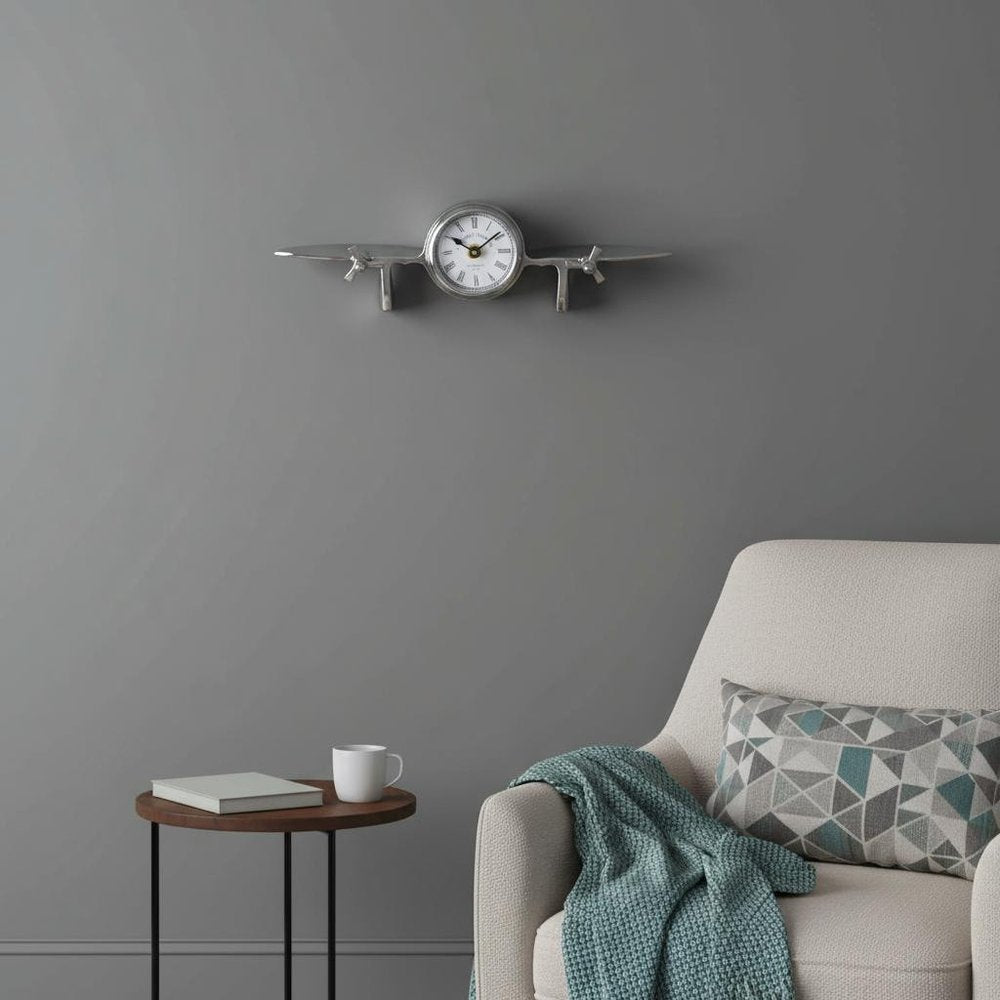 3" Novelty Nickel Metal And Glass Analog Wall Clock