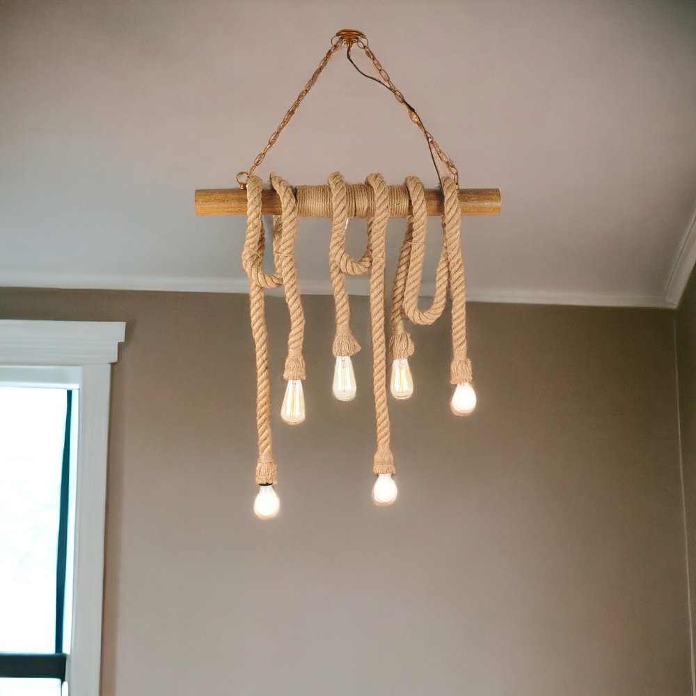 5" X 30" X 50" 6 Bulbs Medusa Pendant Lamp