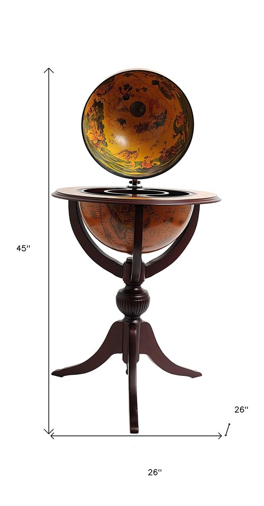 26" X 26" X 45" Globe Bar 3 Legs