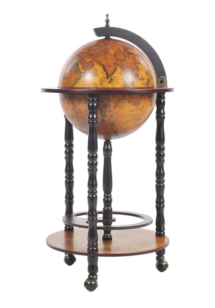17" X 17" X 35" Globe Bar Table 330Mm 4 Legs Stand Red