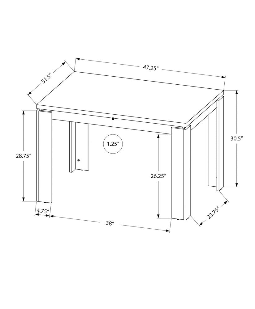 47" Gray Dining Table