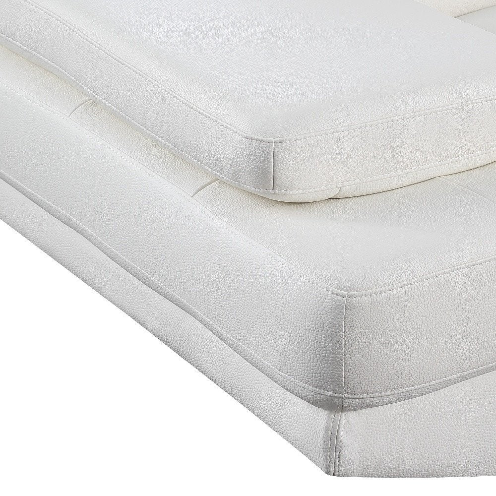 Gray Leather L Shaped Two Piece Corner Sectional